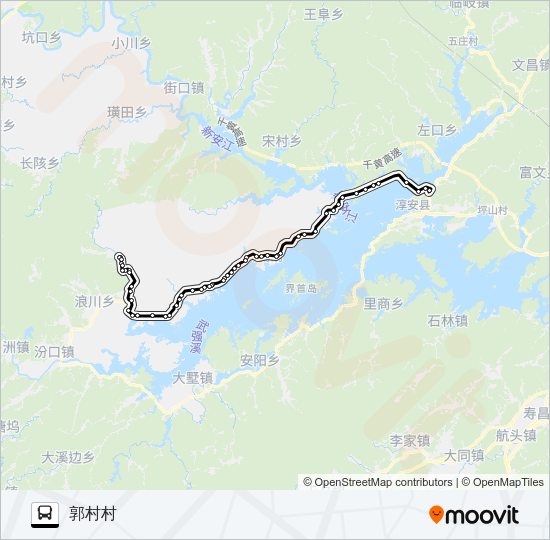 公交淳安-郭村路的线路图