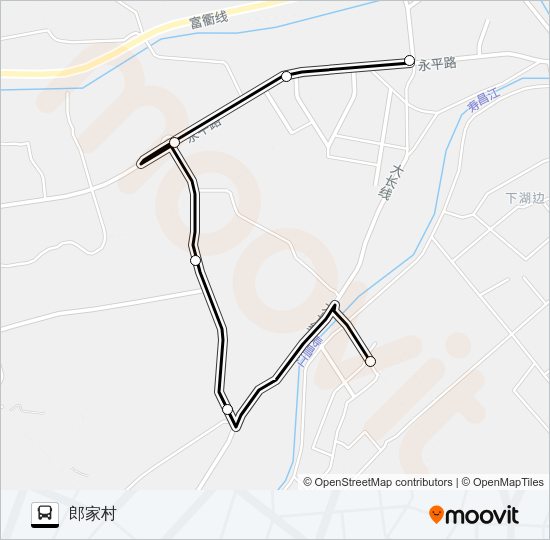 公交建德大同-郎家路的线路图