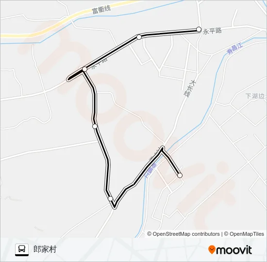 公交建德大同-郎家路的线路图