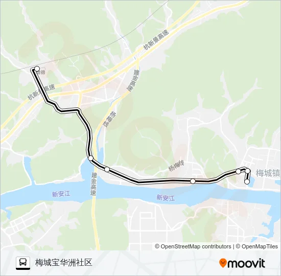 建德高铁站-梅城 Bus Line Map