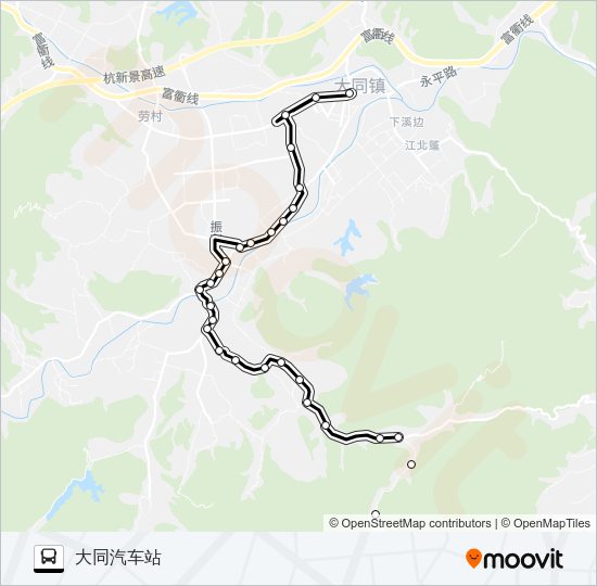 公交建德大同-石门庄路的线路图