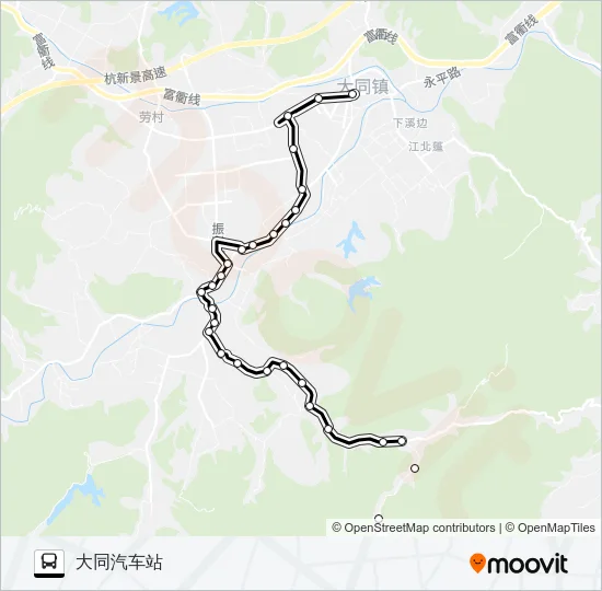 公交建德大同-石门庄路的线路图