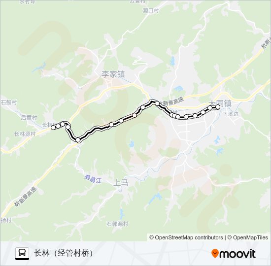 公交建德大同-管村桥-长林路的线路图