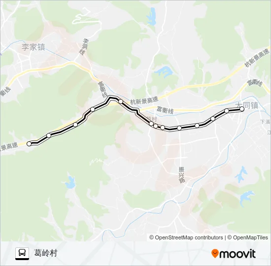 公交建德大同-管村桥-长林路的线路图