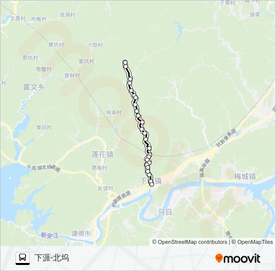 下涯-大洲 Bus Line Map