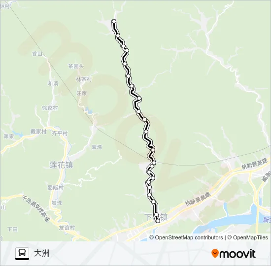 下涯-大洲 Bus Line Map