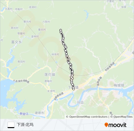 下涯-大洲 bus Line Map