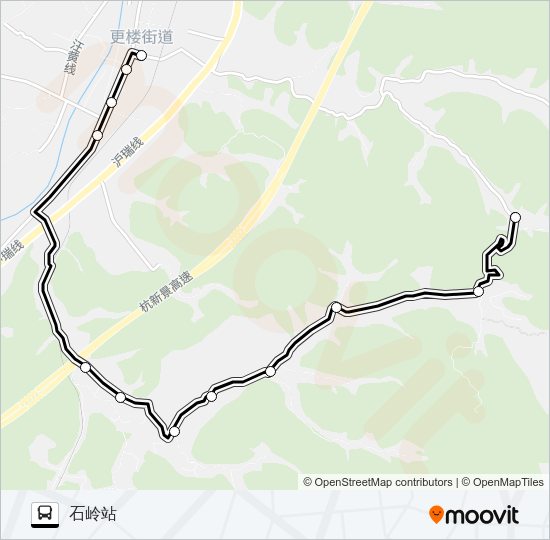 公交更楼-石岭路的线路图