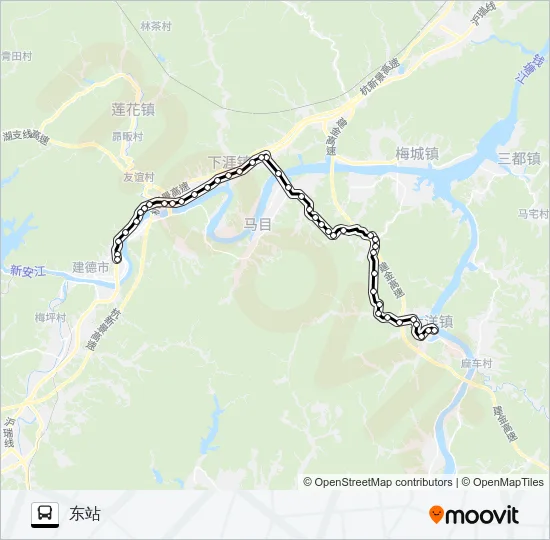 新安江-大洋 Bus Line Map