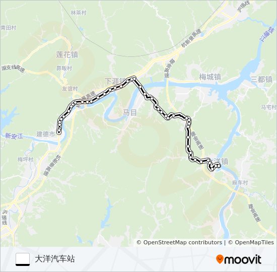 新安江-大洋 bus Line Map