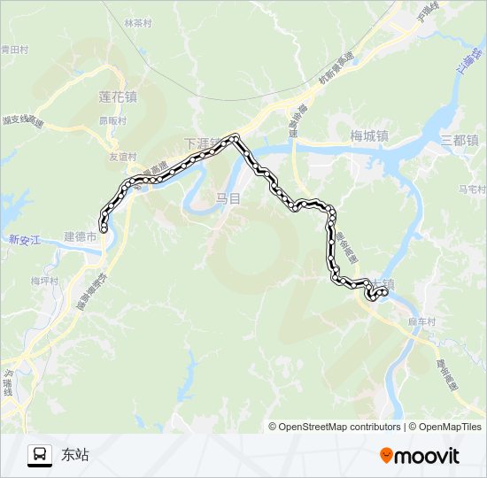公交新安江-大洋路的线路图