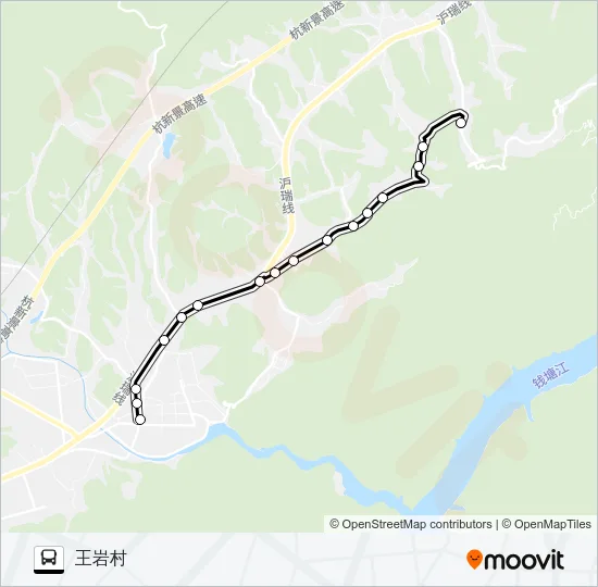 乾潭-幸福村-王岩村 Bus Line Map