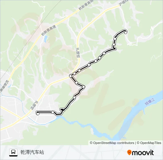 乾潭-幸福村-王岩村 Bus Line Map