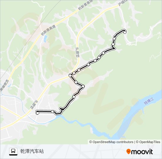 公交乾潭-幸福村-王岩村路的线路图
