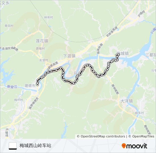 公交新安江-马目-梅城路的线路图