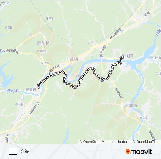 公交新安江-马目-梅城路的线路图