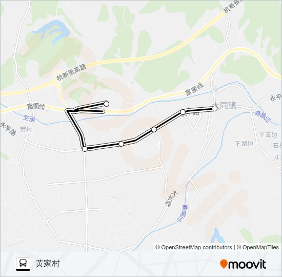 公交建德大同-黄家路的线路图