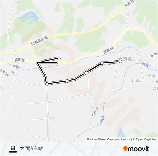 建德大同-黄家 Bus Line Map