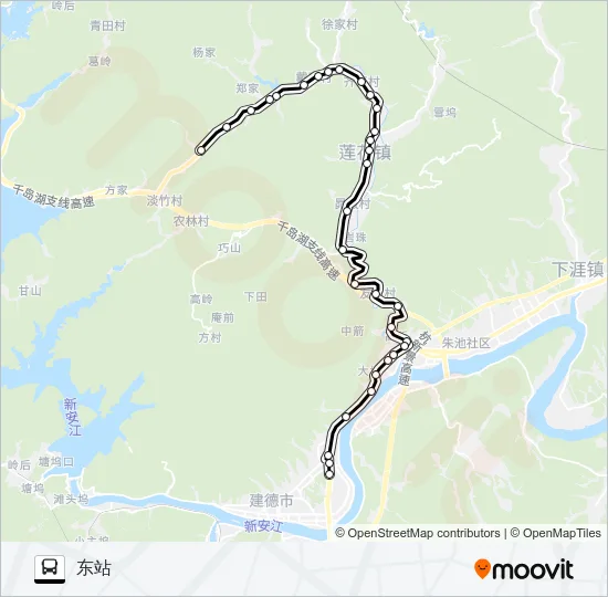 新安江-洋溪岭 Bus Line Map