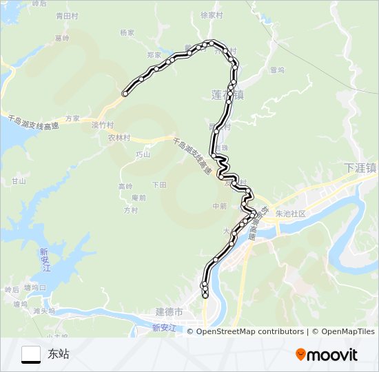 公交新安江-洋溪岭路的线路图