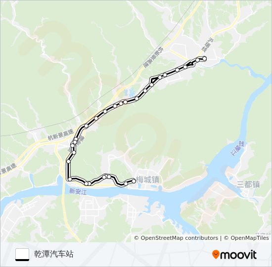 公交建德乾潭-梅城路的线路图