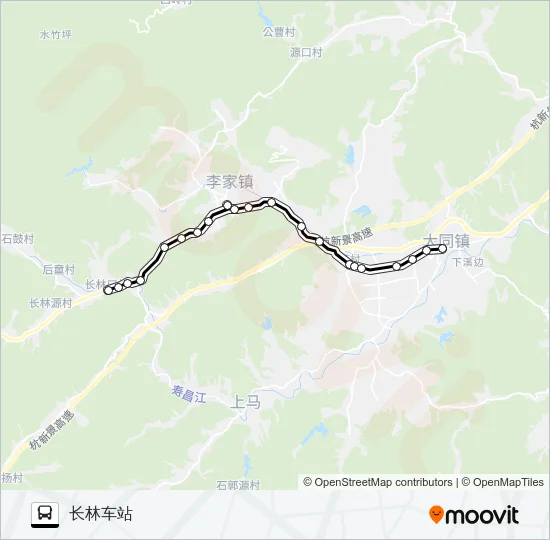 公交建德大同-长林路的线路图
