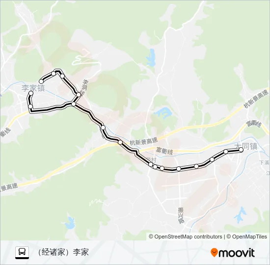 建德大同-诸家-李家 Bus Line Map