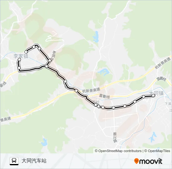 建德大同-诸家-李家 Bus Line Map