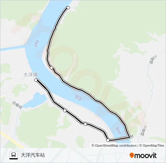 建德大洋-王村 Bus Line Map