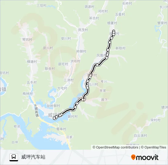 威坪-唐村方向 Bus Line Map