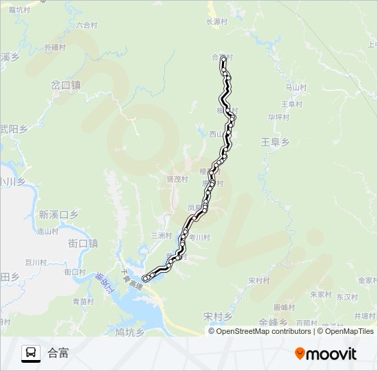 公交威坪-唐村方向路的线路图