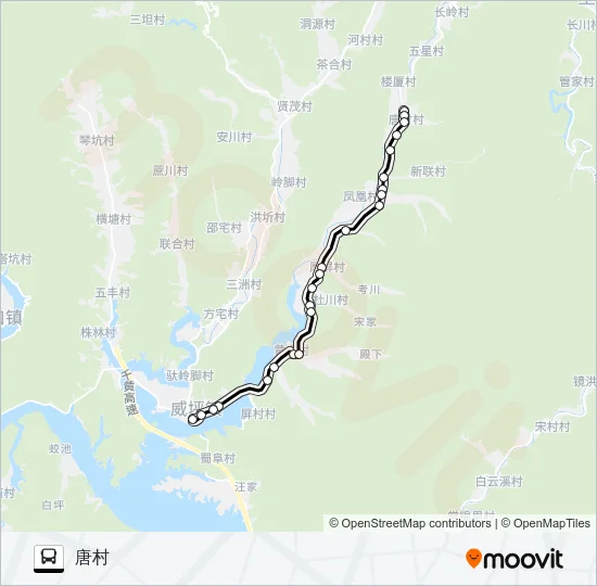 威坪-唐村方向 Bus Line Map