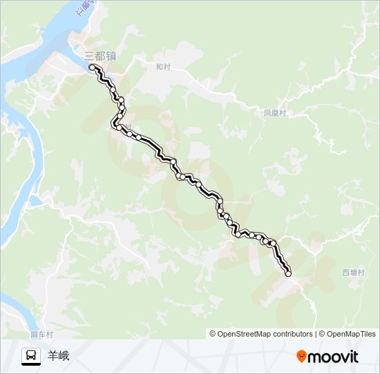 公交三都-羊峨路的线路图