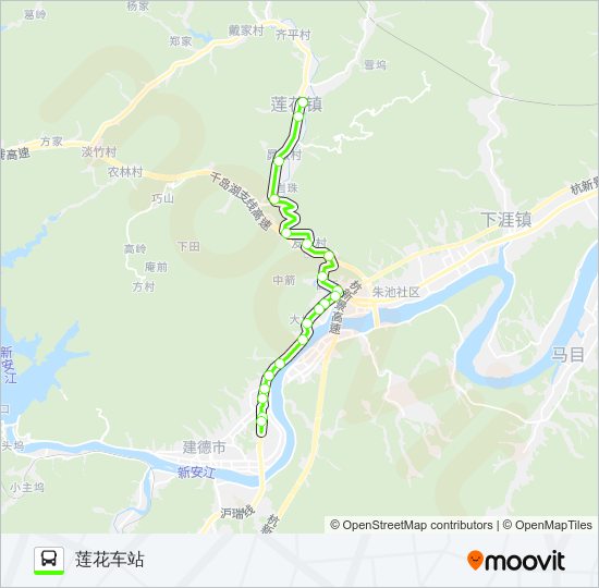 公交新安江-莲花路的线路图