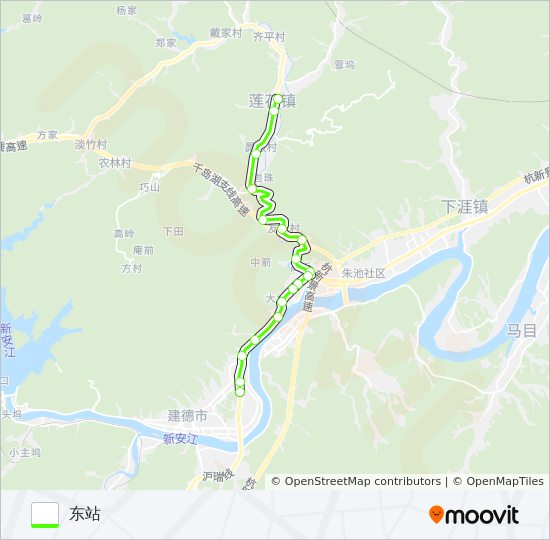 新安江-莲花 bus Line Map