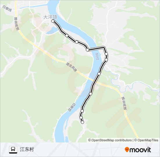 建德大洋-江东 Bus Line Map