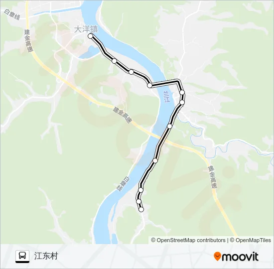 公交建德大洋-江东路的线路图