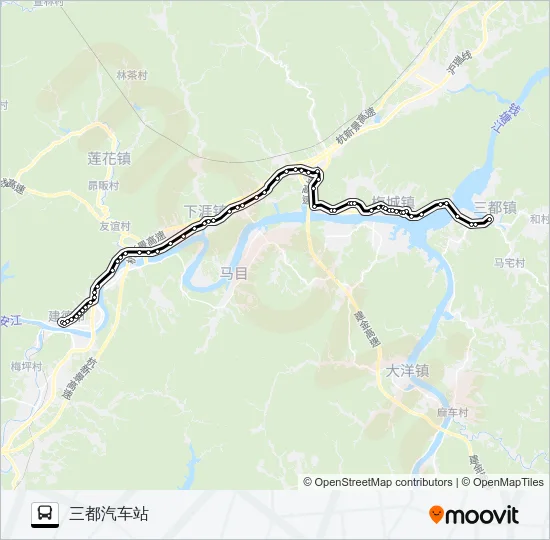 夜间 新安江-三都 Bus Line Map