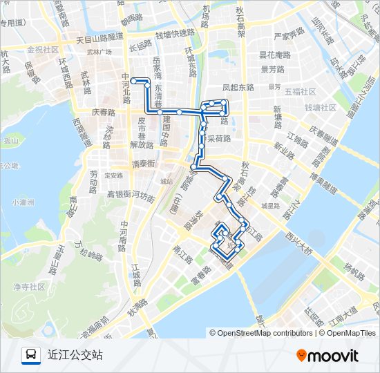 公交1001路的线路图