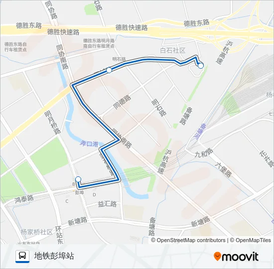 公交1705路的线路图