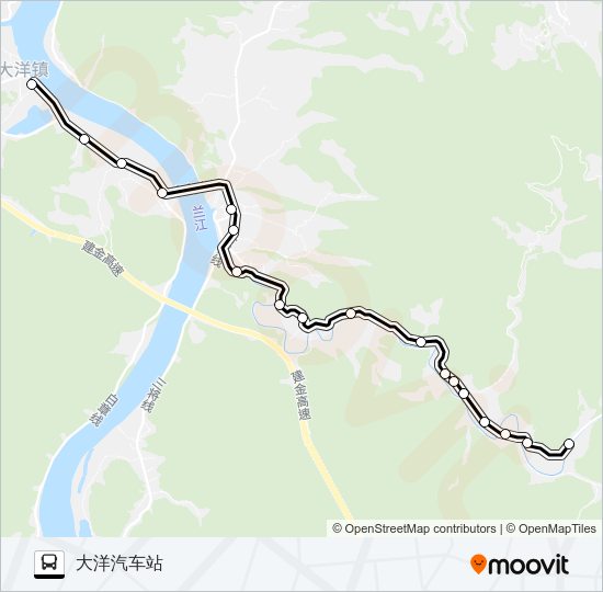 公交大洋-柳村路的线路图