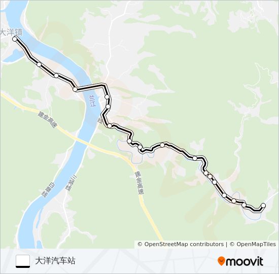 公交大洋-柳村路的线路图