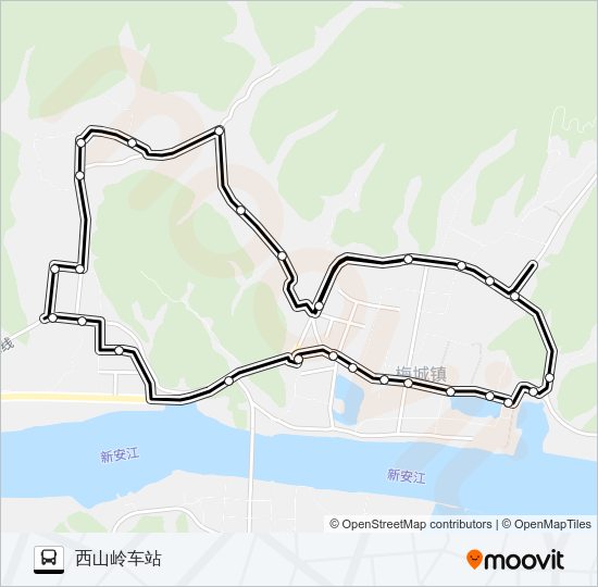 公交梅城102路的线路图