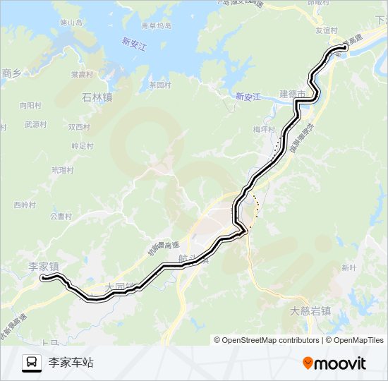 公交客运中心-寿昌-大同-李家路的线路图
