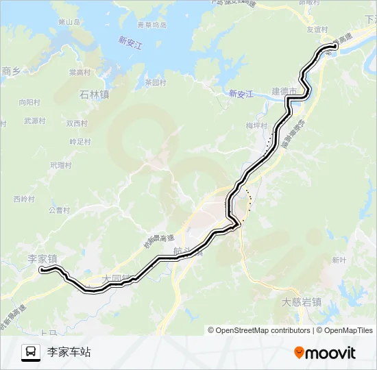 客运中心-寿昌-大同-李家 Bus Line Map