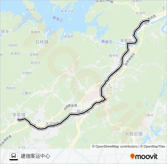 客运中心-寿昌-大同-李家 Bus Line Map