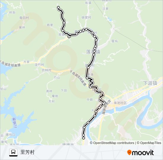 公交东站-里芳路的线路图