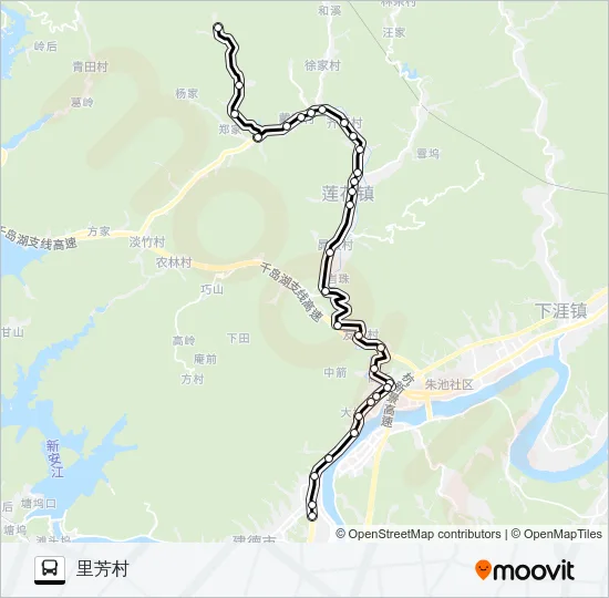 东站-里芳 Bus Line Map