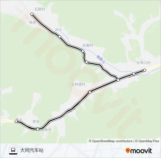 公交李家-长林-石鼓路的线路图