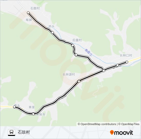 公交李家-长林-石鼓路的线路图